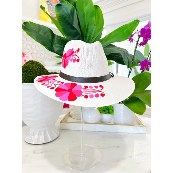James Ascher Pink Hand Painted Hat - Picture 1 of 4